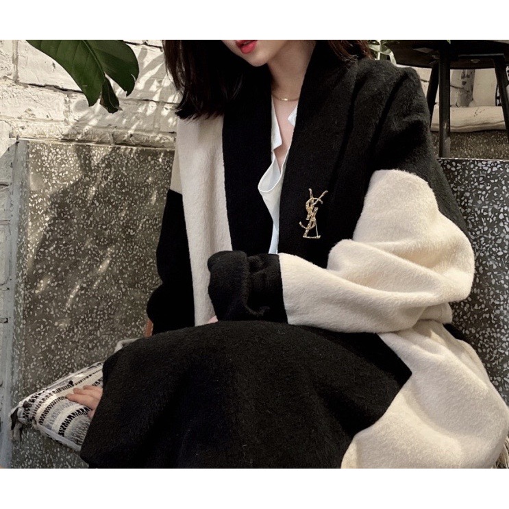 Ysl Trâm Cài Áo Hình Chữ Cái Đính Ngọc Trai Thời Trang