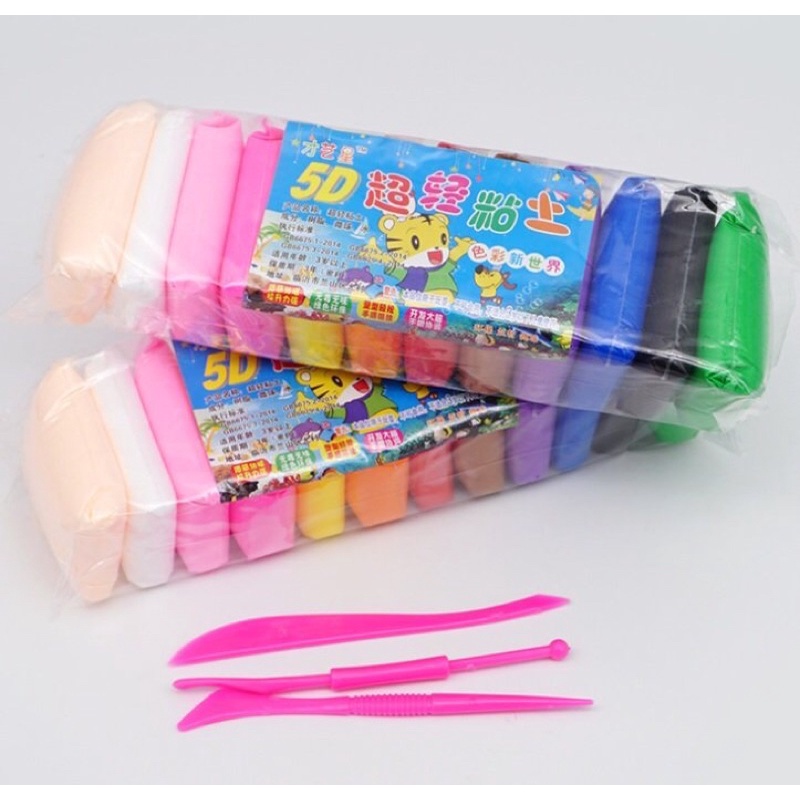 Bộ đất sét 12 màu Soft Clay siêu nhẹ, nguyên liệu làm Slime