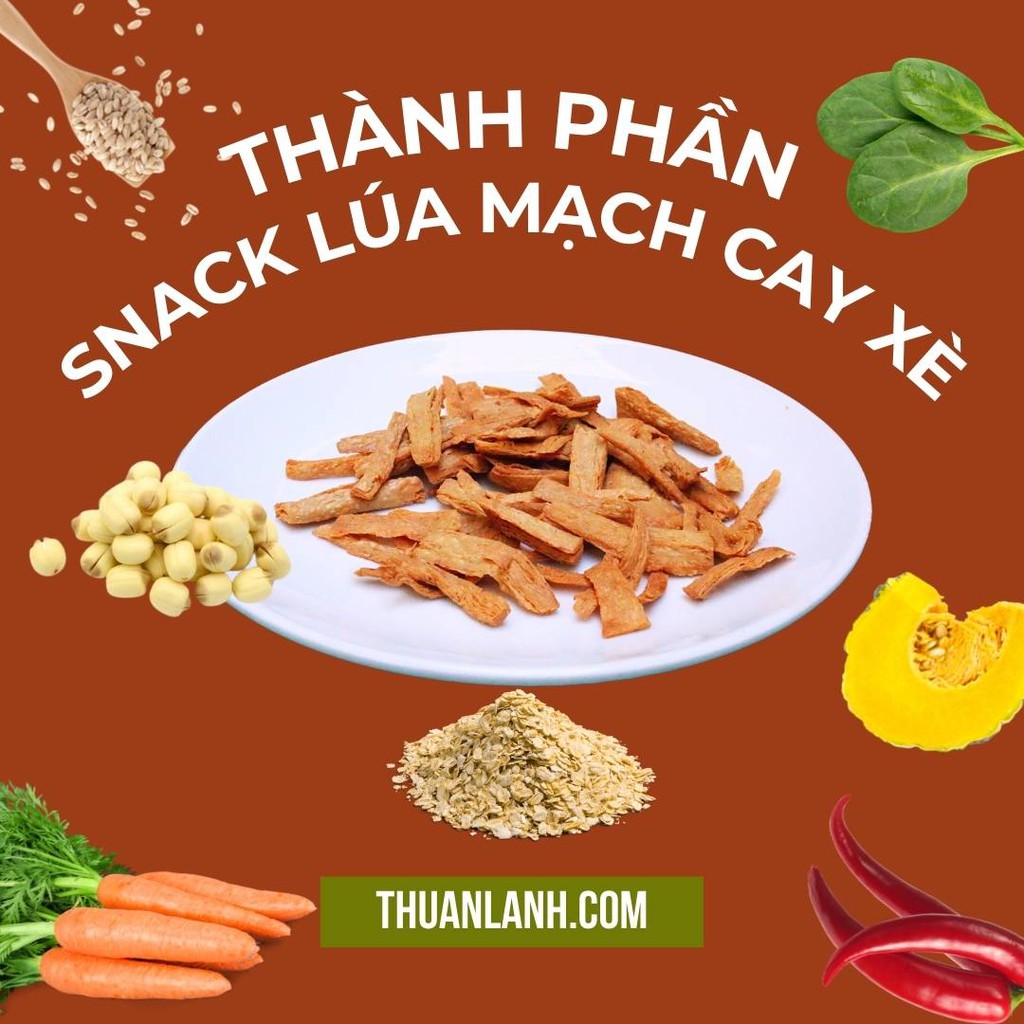 Snack Lúa Mạch Cay Xè - Thuận Lành - Ăn vặt healthy, thuần thực vật, giảm cân