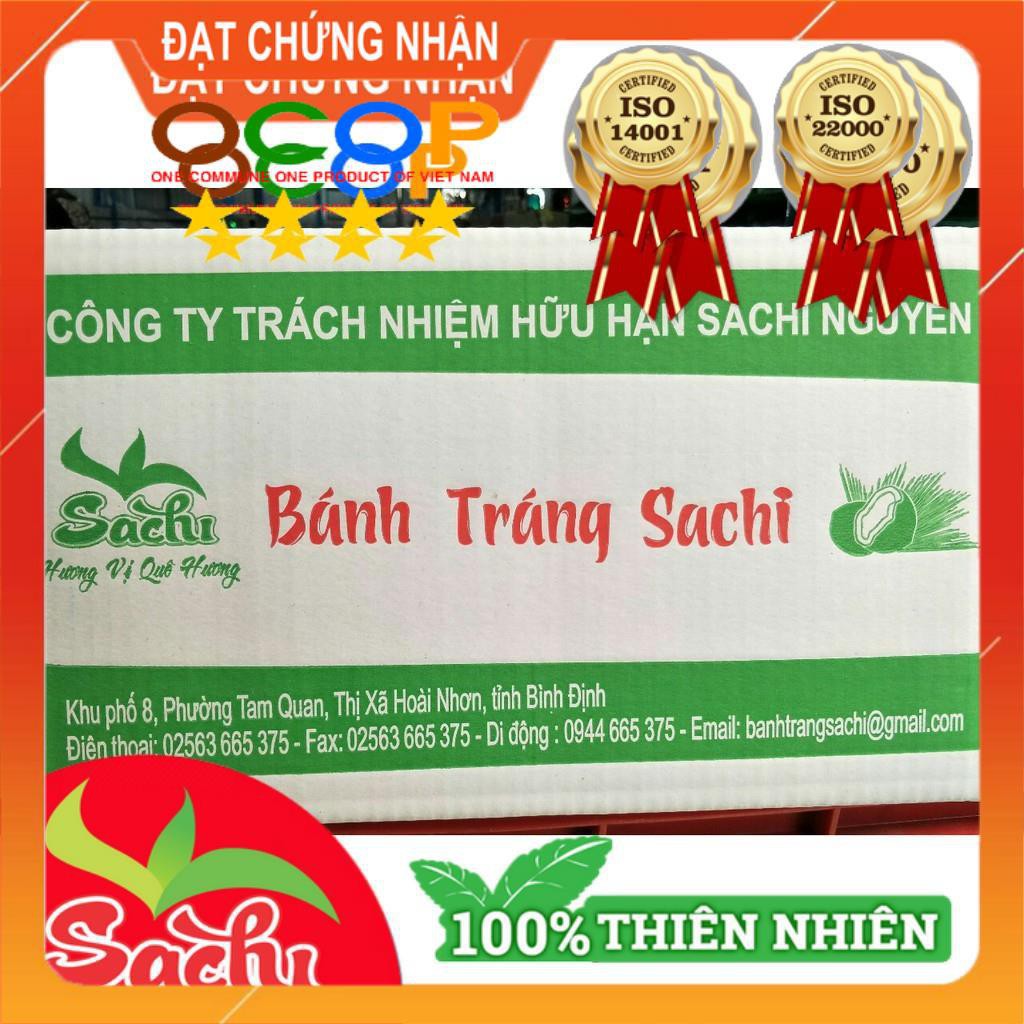 [Mã BAUIC50 giảm 50K đơn 99K] Hộp 25 Gói Bánh Tráng Nước Dừa Nướng Sẵn SACHI 75 Gam