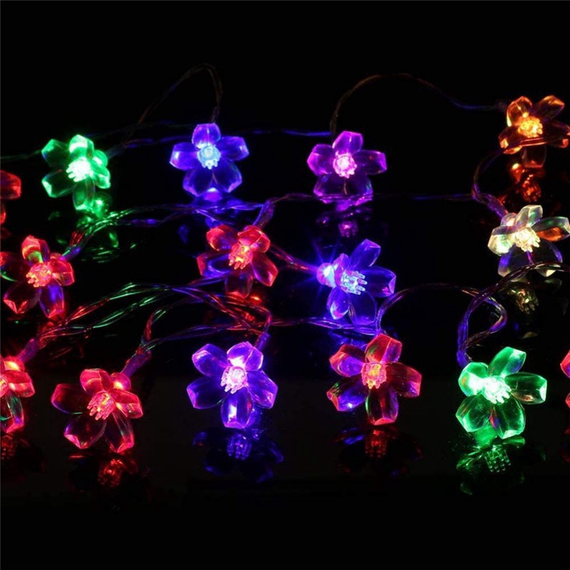 Dây Đèn LED Dài 10M Hình Hoa Anh Đào Trang Trí Sân Vườn