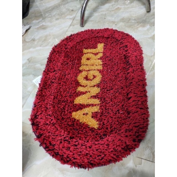 Thảm chùi chân mẫu mới dày dặn hình chữ kt 40 x60cm lông viền