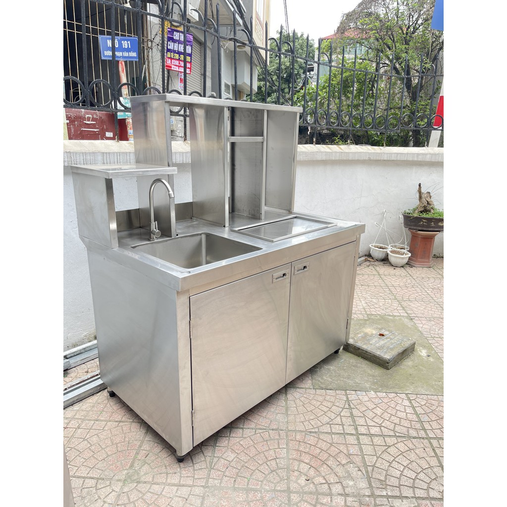 Quầy inox, quầy pha chế, quầy trà chanh 1m2 bảo hành 12 tháng giá tại xưởng
