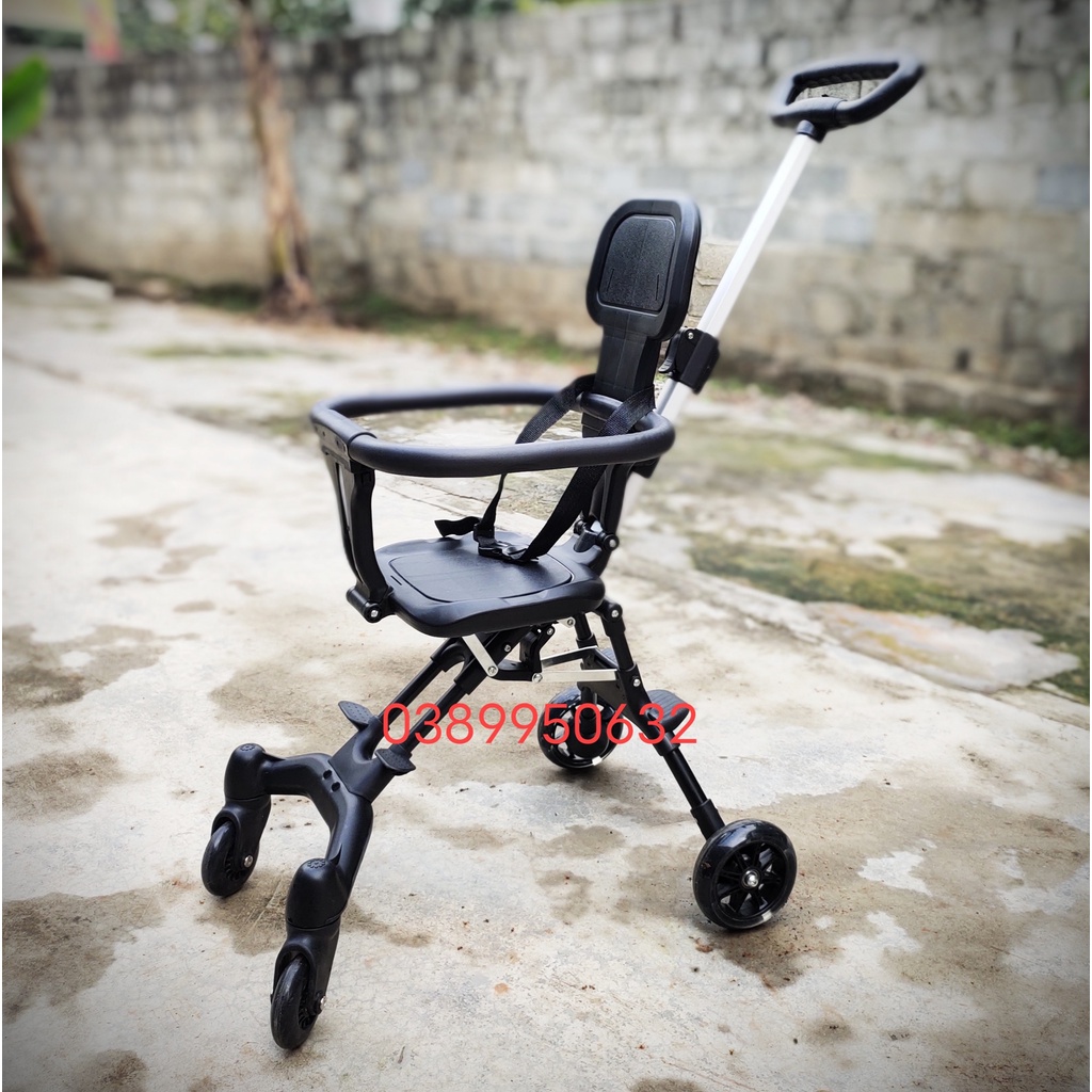 Xe Đẩy Gấp Gọn, Đảo Chiều - kèm đệm- kèm mái che - Siêu Gọn, Siêu Nhẹ, Siêu Rẻ