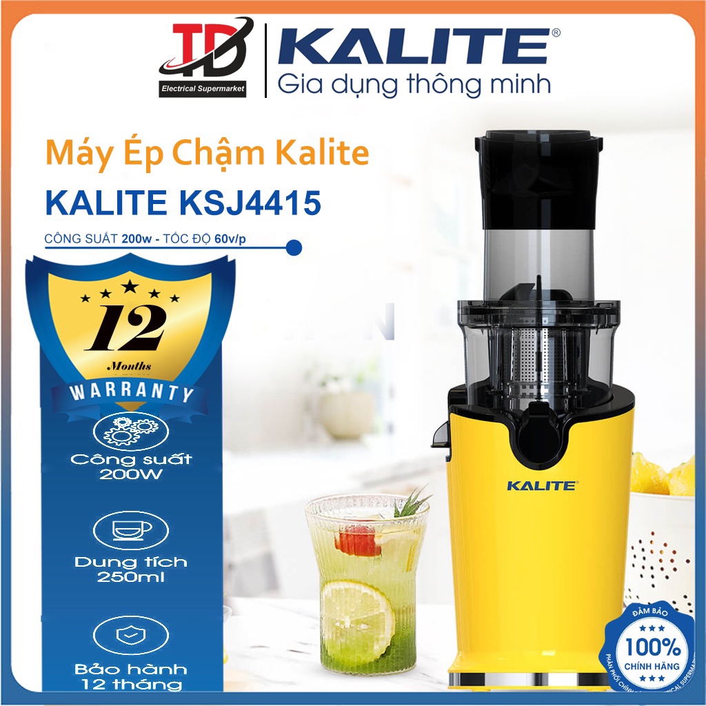 Máy Ép Chậm Kalite KSJ4414 - KSJ4415, Ép Kiệt Bã Rau Củ Quả, Hàng Chính Hãng