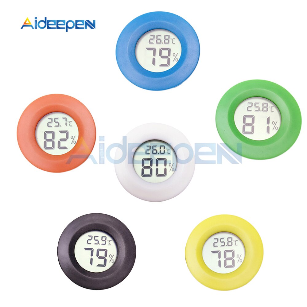 Máy Đo Nhiệt Độ / Độ Ẩm Tủ Lạnh Màn Hình Lcd Tròn Mini Tiện Dụng Cho Gia Đình