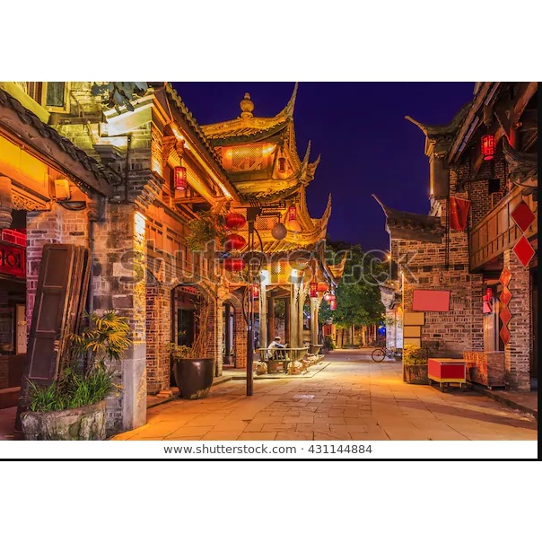 Tranh lụa 3D Góc Phố Hongkong trung quốc giá rẻ, chất lượng cao