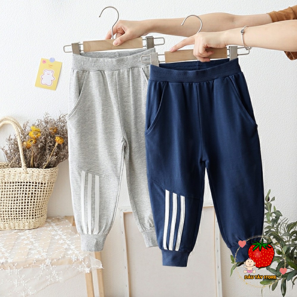 Quần dài thu đông cho bé trai bé gái kiểu dáng thể thao Chất liệu Cotton co dãn cho bé từ 08-20 kg