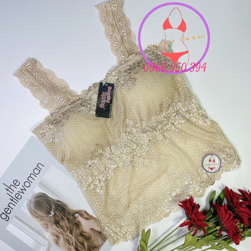 ÁO LÁ BRA REN DÁNG DÀI CÓ MÚT LÓT NGỰC MS035