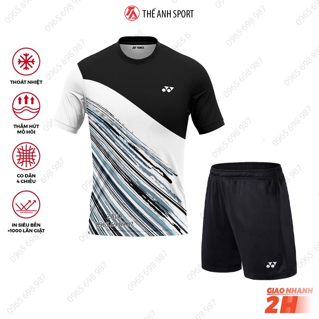 Quần áo cầu lông, áo đánh cầu chất liệu mát mẻ size M L XL XXL