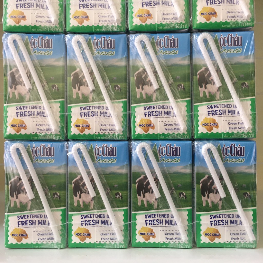 [Chính hãng - Date mới] Sữa tươi Mộc Châu Milk, Sữa tươi nguyên chất các vị lốc 4 hộp x 110ml