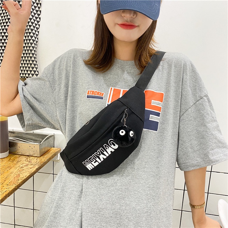 Túi Đeo Chéo Ngực Vải Canvas Thời Trang Cá Tính Trẻ Trung