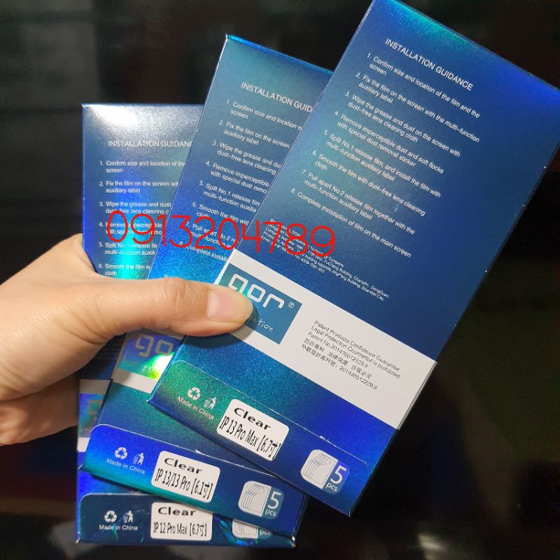 Combo 5 miếng dán màn hình iPhone 13 pro max / 13 pro / 13 / 12 Mini/ 12/ 12 Pro/ 12 Pro Max chính hãng Gor cảm ứng