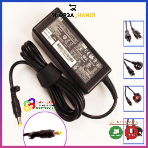 Sạc Laptop Hp 18.5V - 3.5A Đầu vàng, Sạc thay thế dùng cho laptop HP thông số 18.5V-3.5 Chân vàng nhỏ thường