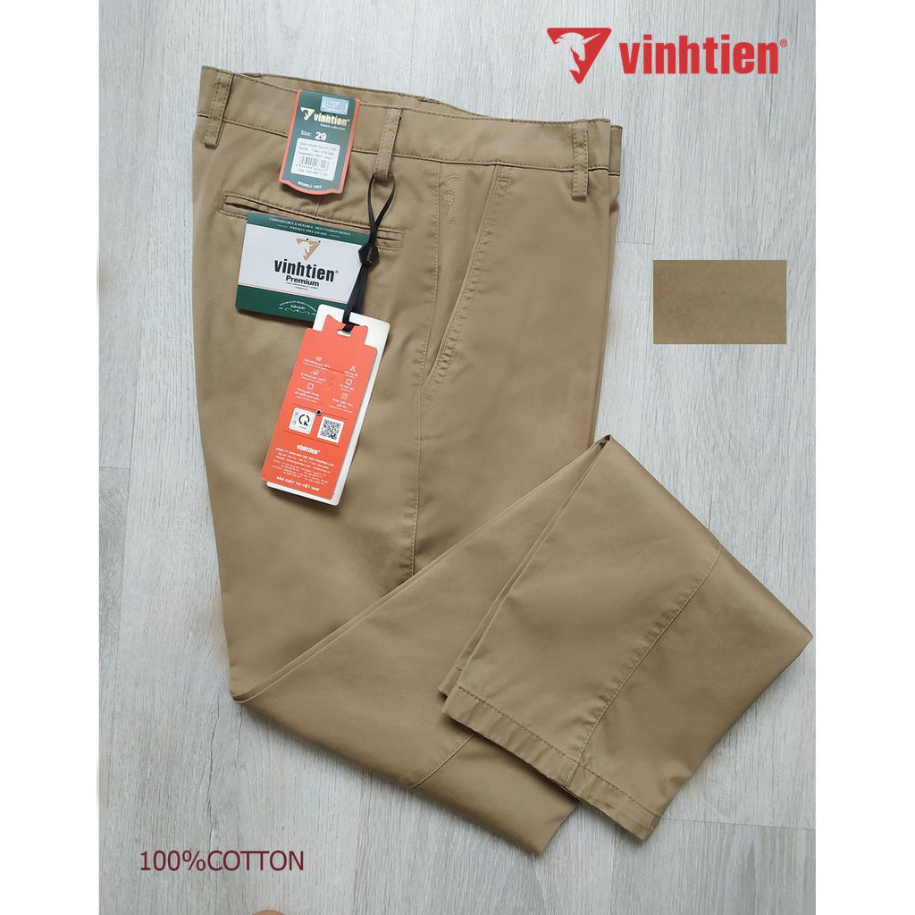Quần Kaki Trơn 100% Cotton Trung Niên Vĩnh Tiến Cao Cấp