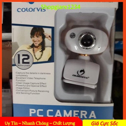 Webcam Colorvis ND80 -Có Mic, Cổng USB tự nhận không cần driver -Siêu rõ nét (Full Box) - Hàng chính hãng, Full Box