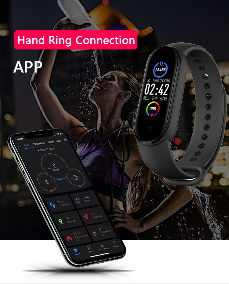 Bộ Đồng Hồ Thông Minh Bluetooth M5 Chống Nước Giám Sát Nhịp Tim & Huyết Áp Cho Xiaomi Mi Band 5