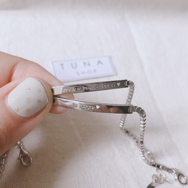 Vòng tay đôi Bạc 𝐊𝐡𝐚̆́𝐜 𝐭𝐡𝐞𝐨 𝐲𝐞̂𝐮 𝐜𝐚̂̀𝐮, Vòng đôi Bạc 925 khắc tên tình yêu, 𝐀̉𝐧𝐡 + 𝐕𝐢𝐝𝐞𝐨 𝐭𝐡𝐚̣̂𝐭 TUNA SILVER | BigBuy360 - bigbuy360.vn