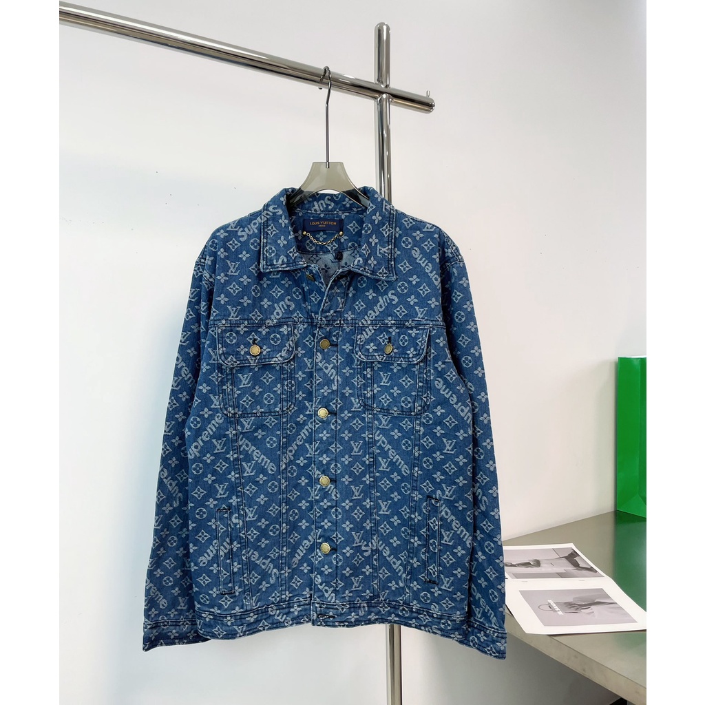 Áo khoác denim thời trang cao cấp Louis Vuitton LV thiết kế cá tính, thời thượng