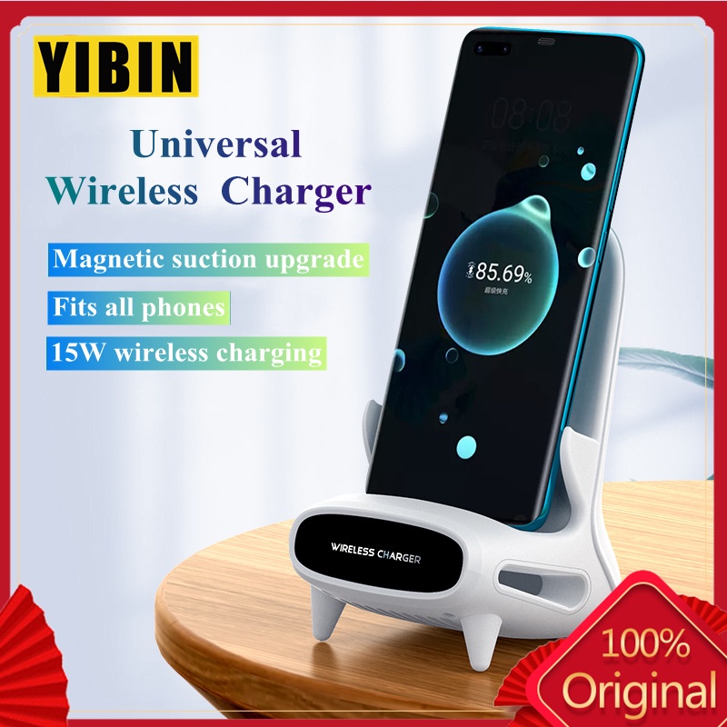 Đế Sạc Không Dây Từ Tính 15W Tương Thích Với Điện Thoại Di Động Và Sạc Apple Cho Android