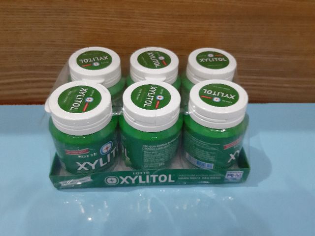 HŨ KẸO GUM KHÔNG ĐƯỜNG LOTTE XYLITOL I 4 MÙI HƯƠNG (BẠC HÀ, THE MÁT, DÂU, VIỆT QUẤT) I Hũ 58g