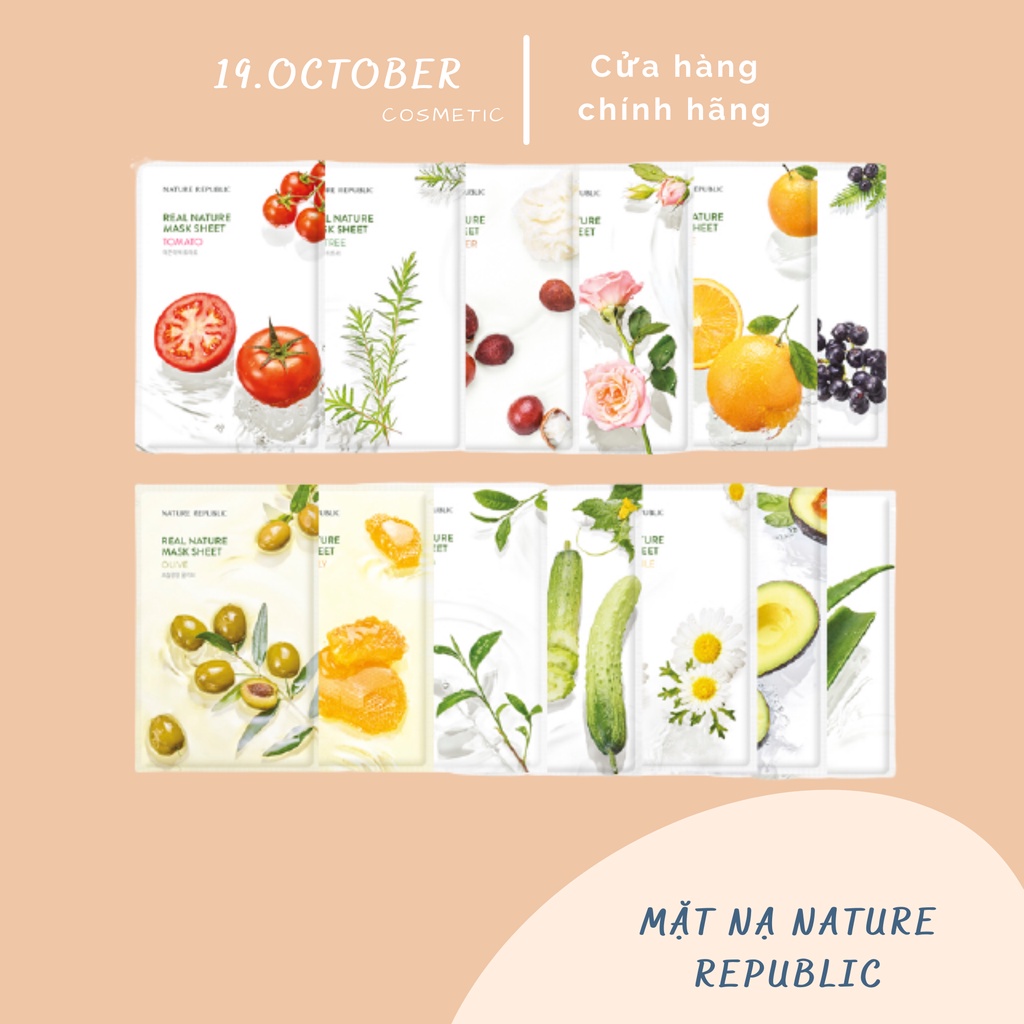 Mặt Nạ Giấy Nature Republic Dưỡng Da Hàn Quốc Mẫu Mới "19.october"