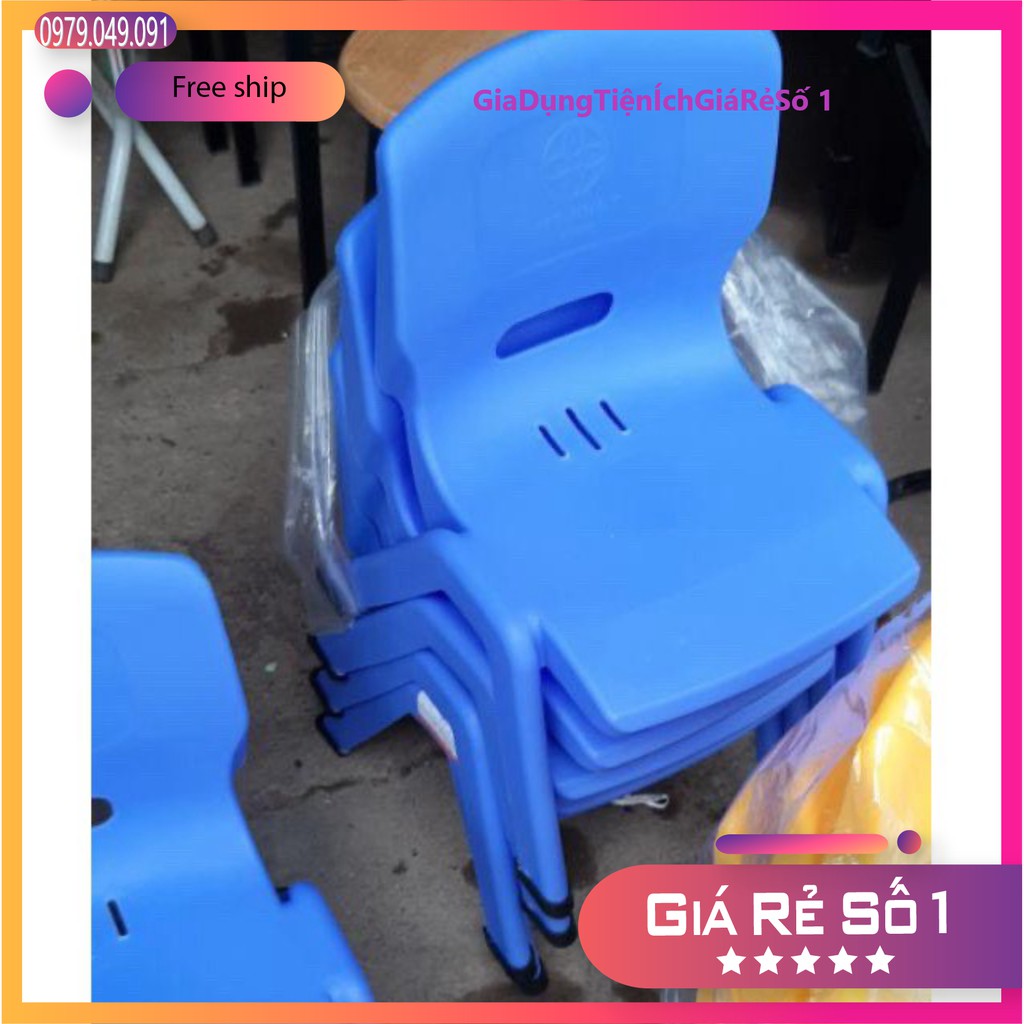 GHẾ NHỰA CHO BÉ Trẻ Em Mầm Non, Mẫu Giáo, Tiểu Học đúc nhiệt hàng đẹp Nhựa Gia Long Cao Cấp size bé không có đệm cao xu.
