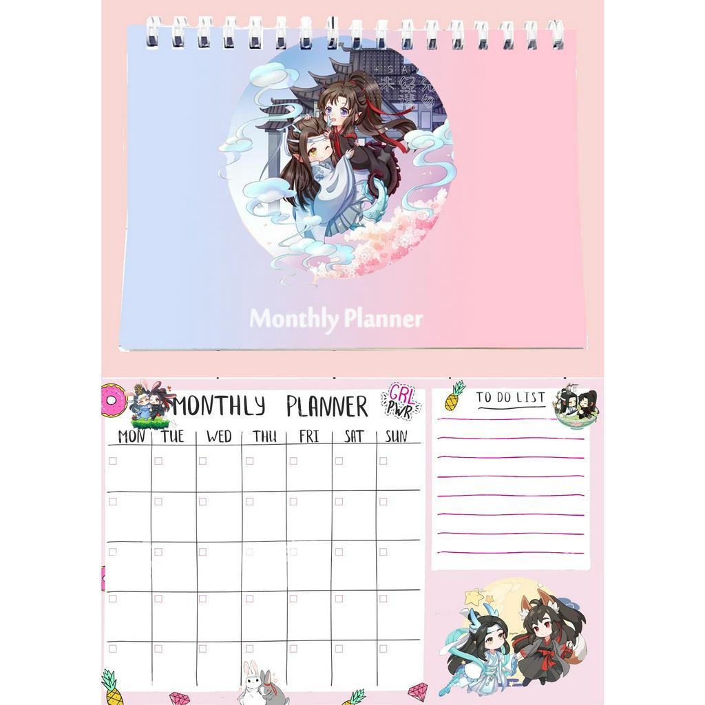 Sổ kế hoạch tháng Trần Tình Lệnh MPI35 Monthly Planner army 12 trang cute công chúa hoạt hình