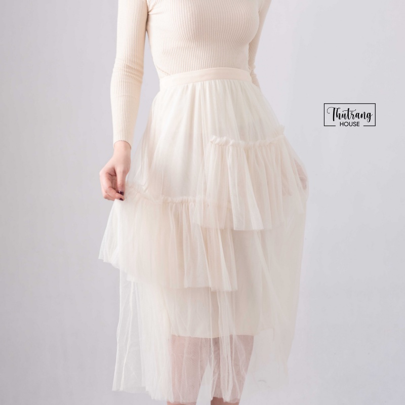 Chân váy xếp ly dáng dài cao cấp dễ thương vintage Hàn Quốc M01