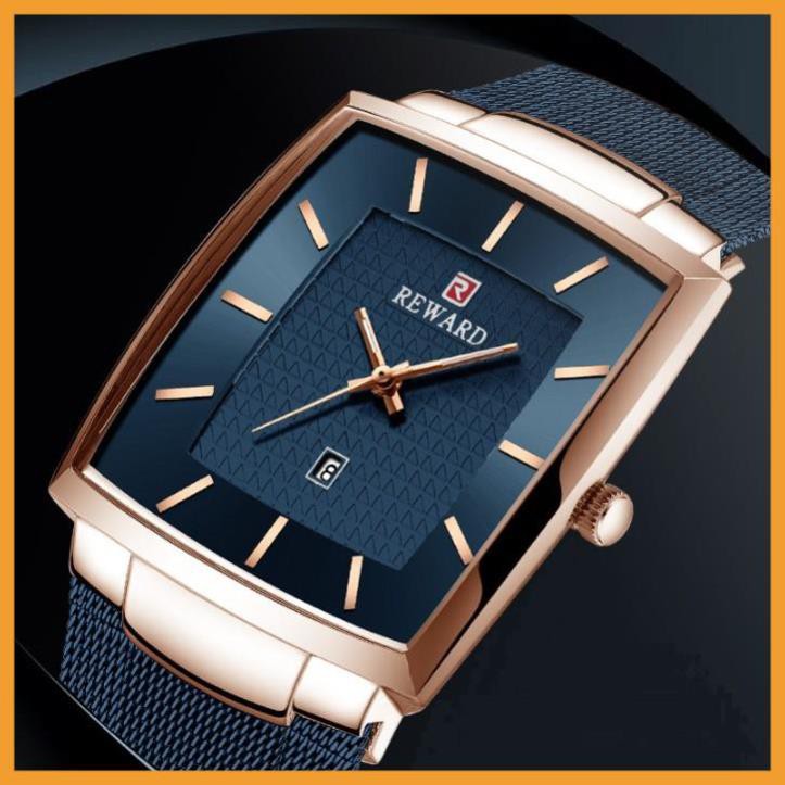 [Free ship - hàng Auth] Đồng hồ nam Reward mặt vuông, dây kim loại, chống nước ,hàng chính hãng bảo hành 1 năm | BigBuy360 - bigbuy360.vn