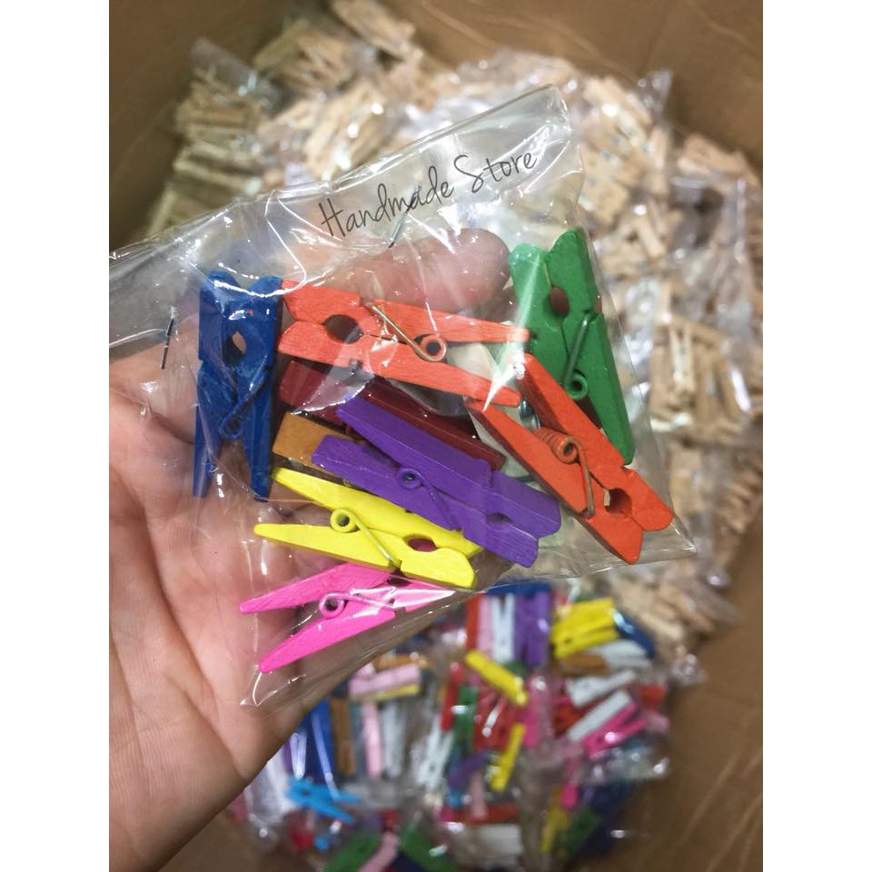 Combo 50 kẹp gỗ 3.5cm