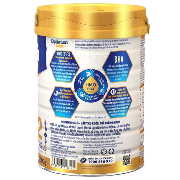 Sữa bột Vinamilk Optimum Gold 2 800g