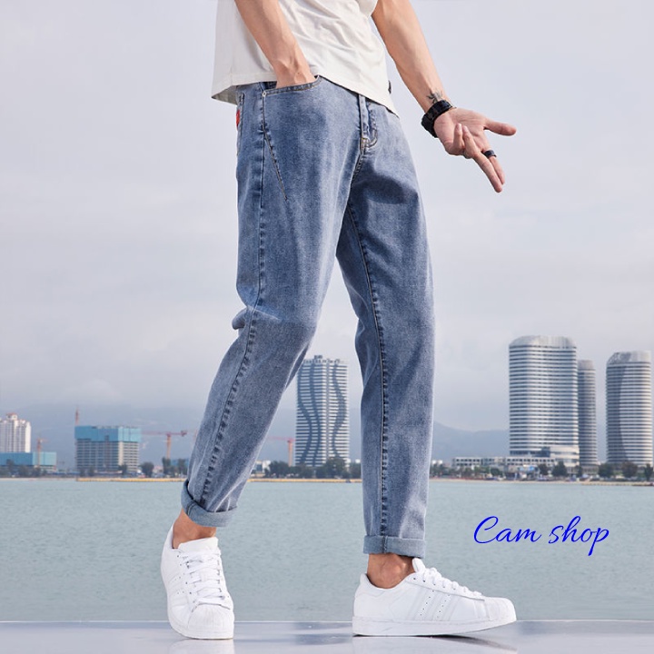 Quần jean quần bò baggy nam nữ ống rộng unisex phong cách Hàn Quốc Cam Shop C03