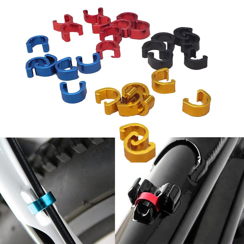 DARNELL Bike Accessories Bicycle C Clips BMX Bike Fixed Tubing Clips Fixed Clamp Clips Cycling Parts Road Bike Outdoor For Shifter Cable Aluminum Alloy MTB Bike C Shape Buckle/Multicolor