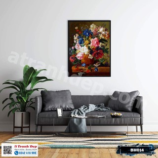 Tranh Canvas bình hoa hồng đẹp - BH014