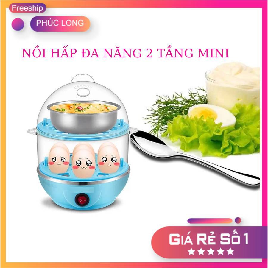 Nồi hấp thức ăn đa năng 2 tầng mini tiện lợi - Hàng loại 1