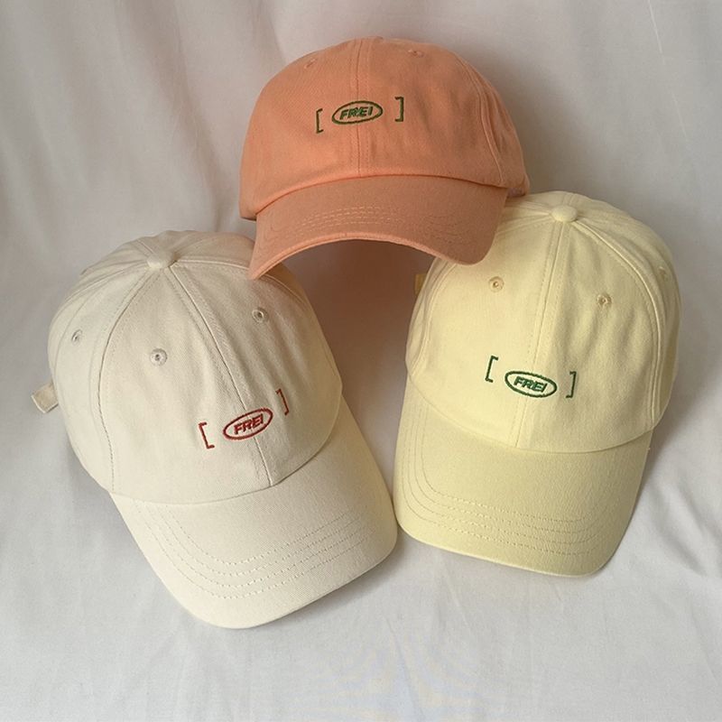 Mũ lưỡi trai thêu họa tiết chữ đơn giản màu sắc ngọt ngào