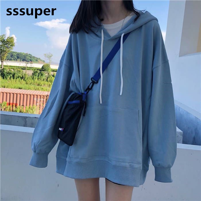 Áo khoác Hoodie tay dài màu trơn phong cách Hàn Quốc Cao Cấp