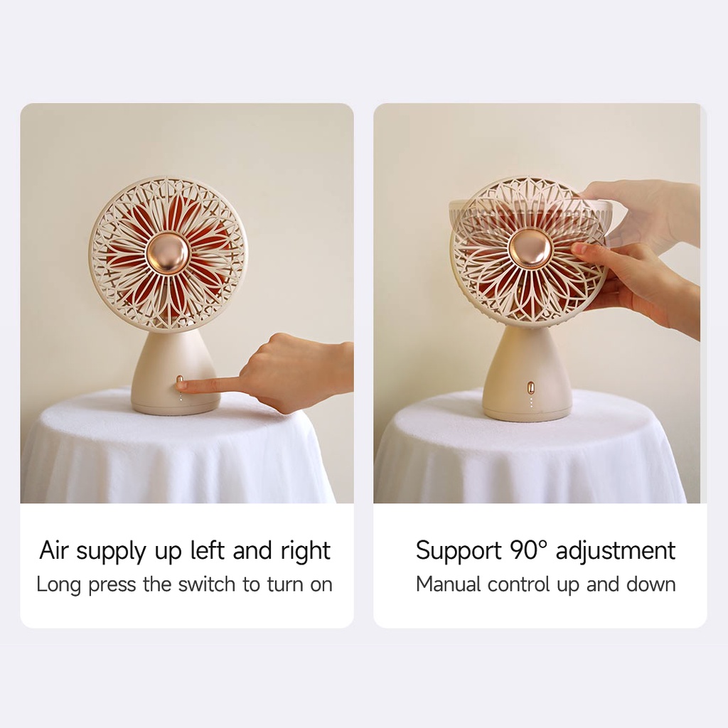 Xiaomi Youpin Quạt làm mát   có 3 tốc độ quay 180 độ thiết kế tiện lợi cầm tay sử dụng để bàn văn phòng tại nhà