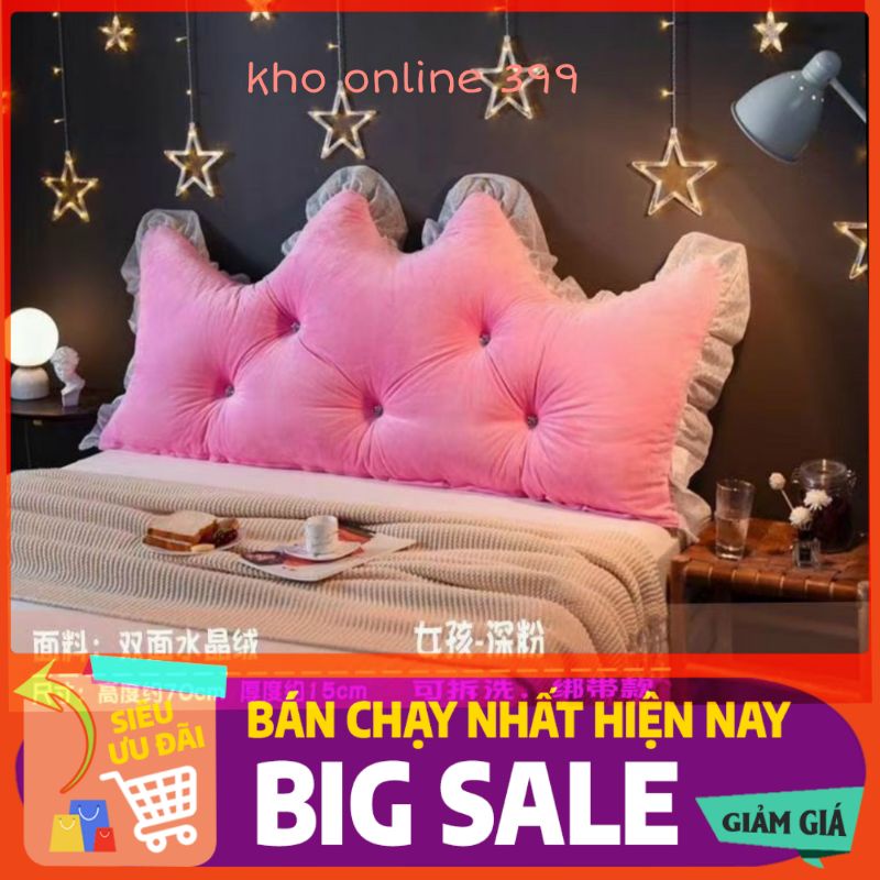 [FLASH SALE] Gối Tựa Đầu Giường Các Mẫu Đính Khuy, Tựa Giường Vương Miện, Tai Thỏ 1m5 và 1m8, chăn ga gối nệm, gối