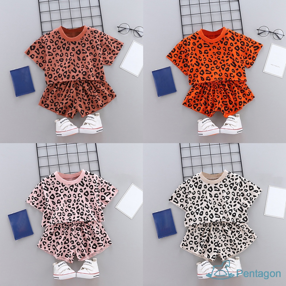 Bộ Quần Áo Ngắn Tay Thời Trang Năng Động Cho Bé Gái