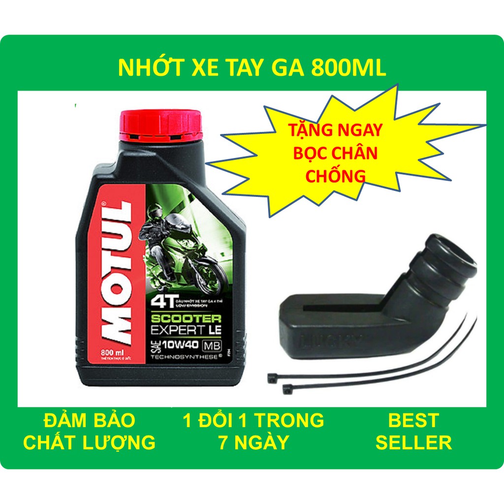 (QUÀ TẶNG) Nhớt xe tay ga Motul Scooter Expert LE 10W40 0.8L, Nhớt xe máy chính hãng 100%, Thời gian thay tới 1500km