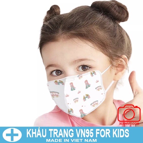 Hộp 10 chiếc khẩu trang trẻ em 3D VN95 for KIDS