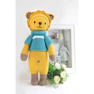 Gấu bông, thú nhồi bông, đồ chơi len, handmade cao cấp: Sư tử Leo đứng size L