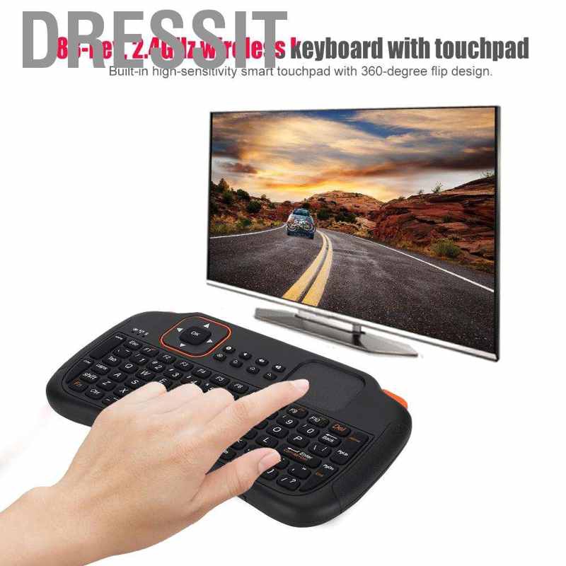 [Ready now] Bàn Phím Không Dây Mini Tích Hợp Cảm Ứng 2.4g Cho Pc Tv Box