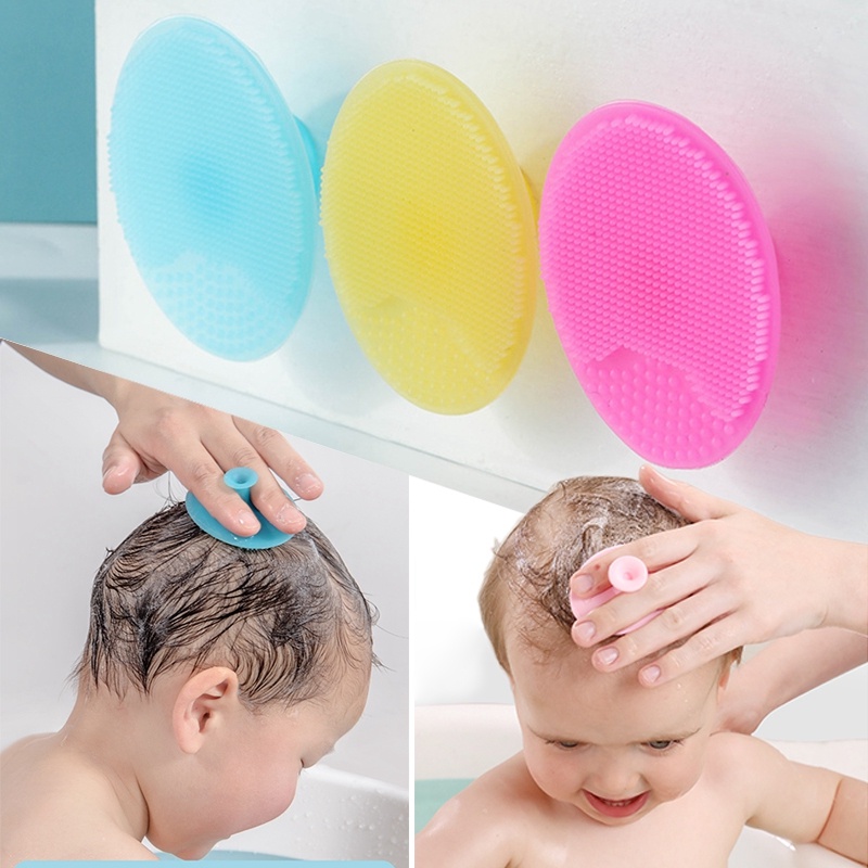 Silicone Cho Bé Dầu Gội Bàn Chải Cho Trẻ Sơ Sinh Tắm Mềm Dẻo Silicone Trẻ Em Tắm Đầu Bàn Chải Tóc Giặt Massage Cọ Lau Lược