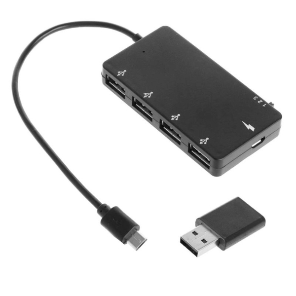 Hub sạc 4 cổng Micro USB OTG cho máy tính bảng, điện thoại, máy tính Windows, Android