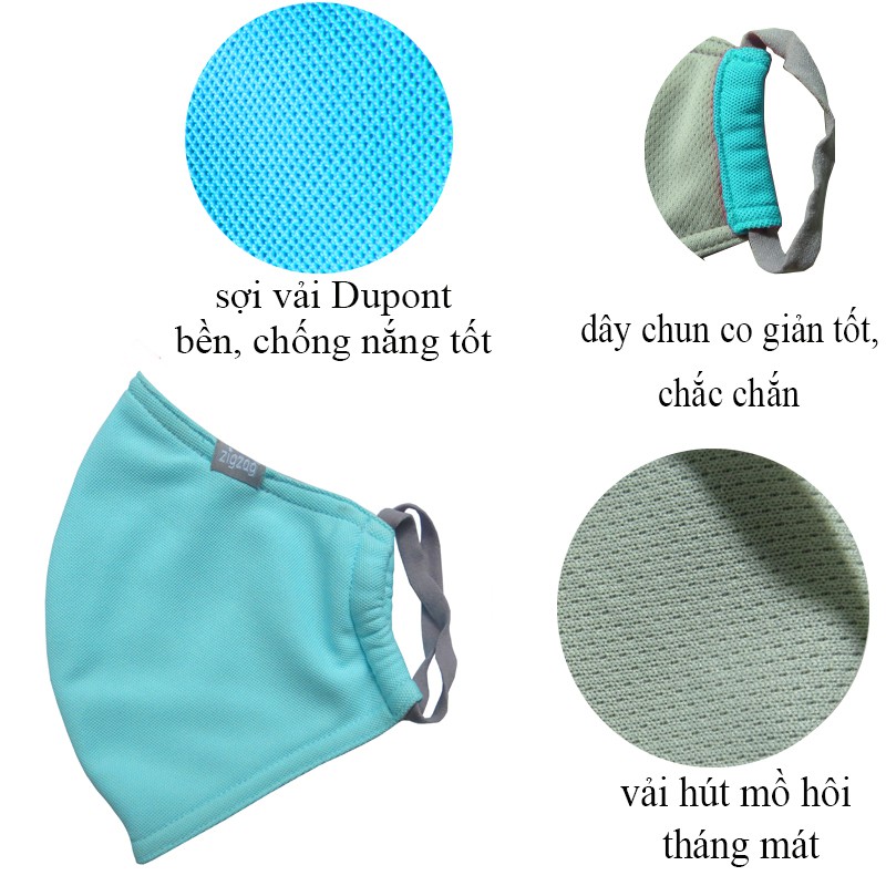 Khẩu trang nhỏ chống nắng UPF50+ zigzag MAS00115 (Blue) | BigBuy360 - bigbuy360.vn