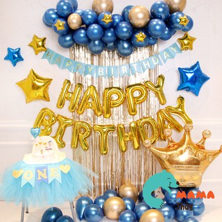 Bộ bóng trang trí sinh nhật tone xanh dương 26