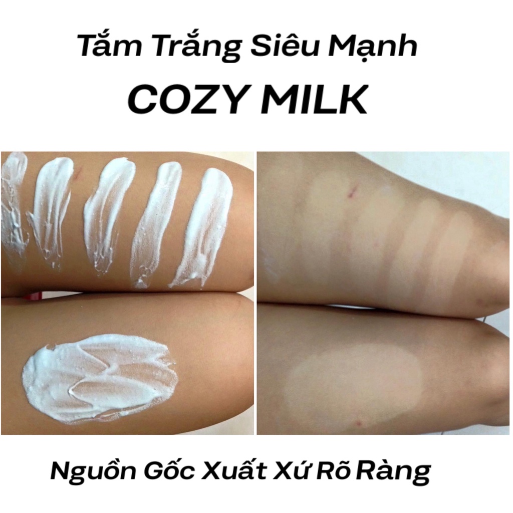 [Trắng mạnh có video test] Tắm Trắng Body Cozy Milk Cao Cấp